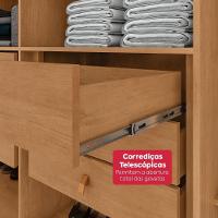 Guarda-roupa Casal 100% Mdf 8 Portas Easy Glow Com Espelhos Amendoa Clean - 6