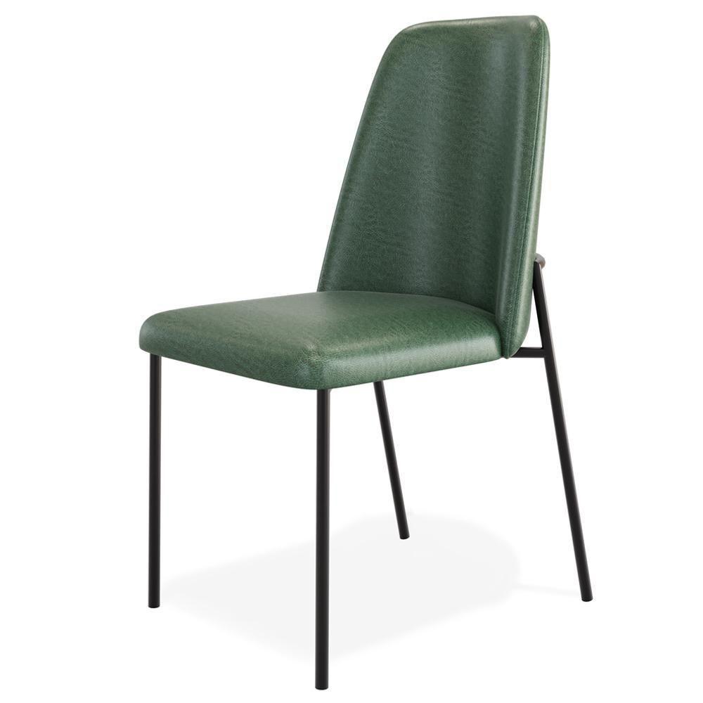 Kit 02 Cadeiras Decorativa Estofada Para Sala De Jantar Bella L02 Couríssimo Verde - Lyam Decor - 7