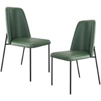 Kit 02 Cadeiras Decorativa Estofada Para Sala De Jantar Bella L02 Couríssimo Verde - Lyam Decor - 1
