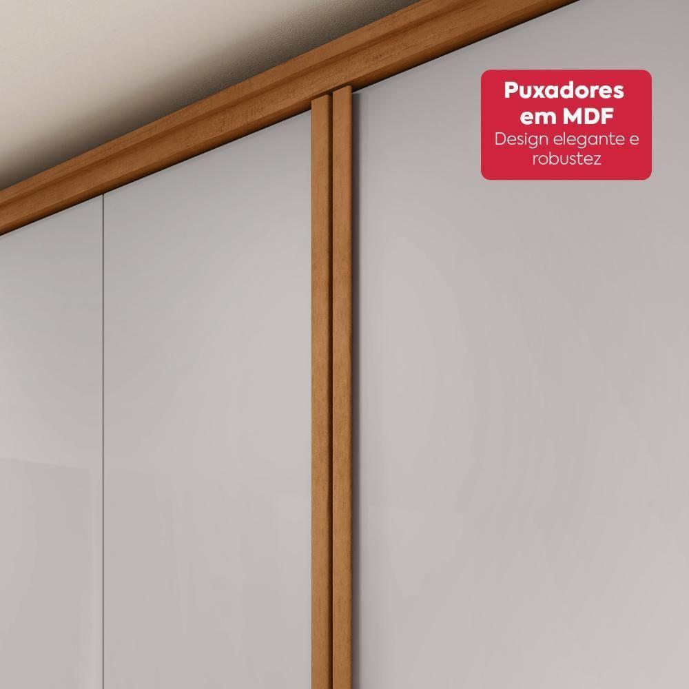 Guarda-roupa Casal 100% Mdf 8 Portas Easy Glow Com Espelhos Amendoa Clean/off White - 8