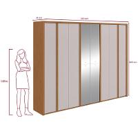 Guarda-roupa Casal 100% Mdf 8 Portas Easy Glow Com Espelhos Amendoa Clean/off White - 5