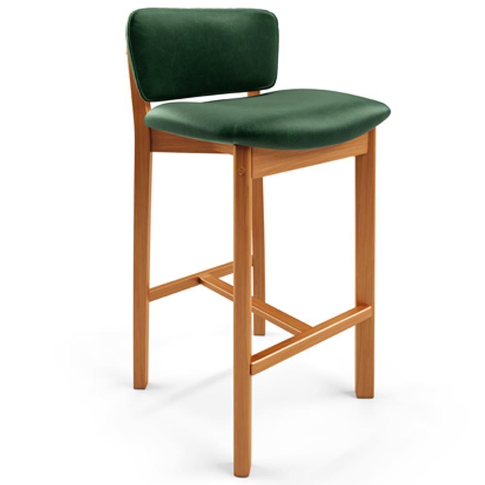Kit 05 Banquetas Alta Para Cozinha Sala De Jantar Bar Dara L02 Couríssimo Verde Musgo - Lyam Decor - 6