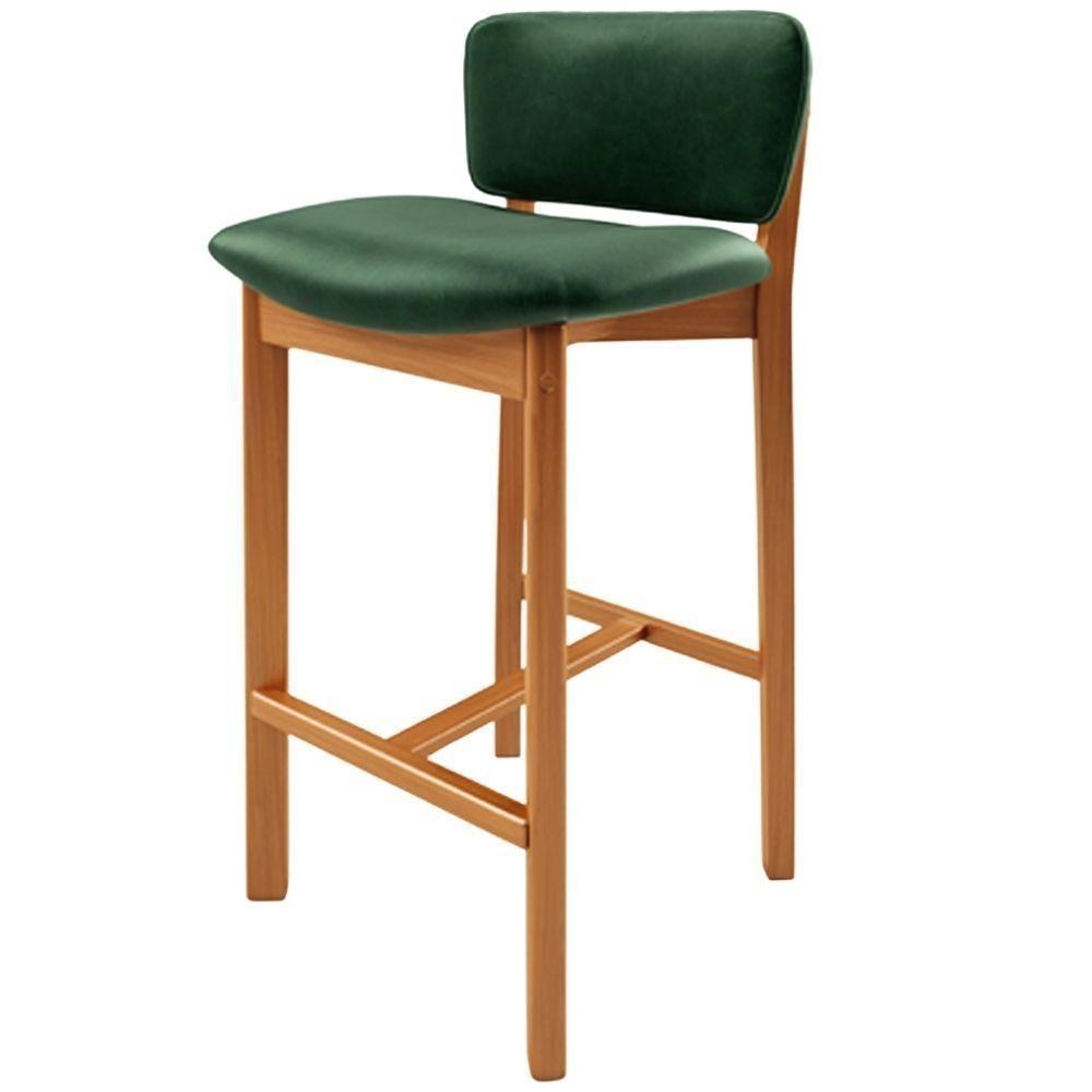 Kit 05 Banquetas Alta Para Cozinha Sala De Jantar Bar Dara L02 Couríssimo Verde Musgo - Lyam Decor - 7