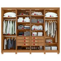 Guarda-roupa Casal 100% Mdf 8 Portas Easy Glow Com Espelhos E Pés Amendoa Clean - 3