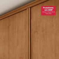 Guarda-roupa Casal 100% Mdf 8 Portas Easy Glow Com Espelhos E Pés Amendoa Clean - 9