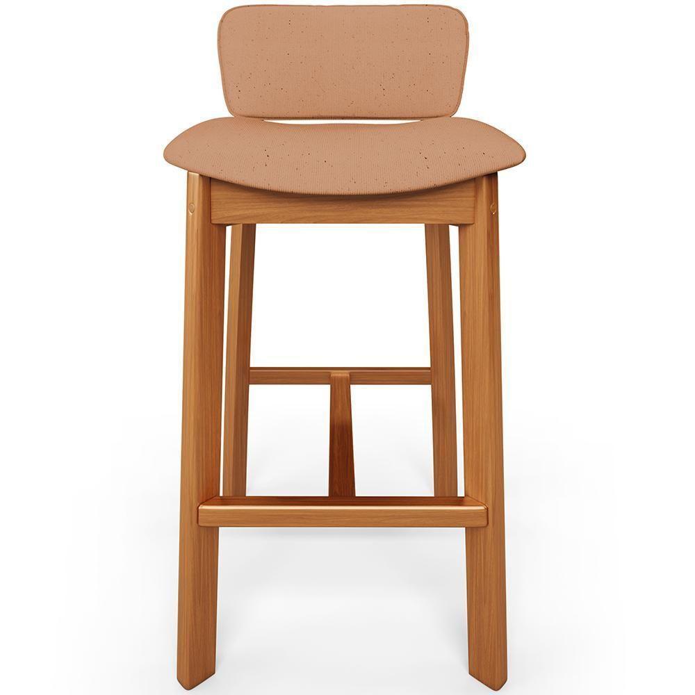 Kit 03 Banquetas Alta Para Cozinha Sala De Jantar Bar Dara L02 Linho Rosê - Lyam Decor - 3