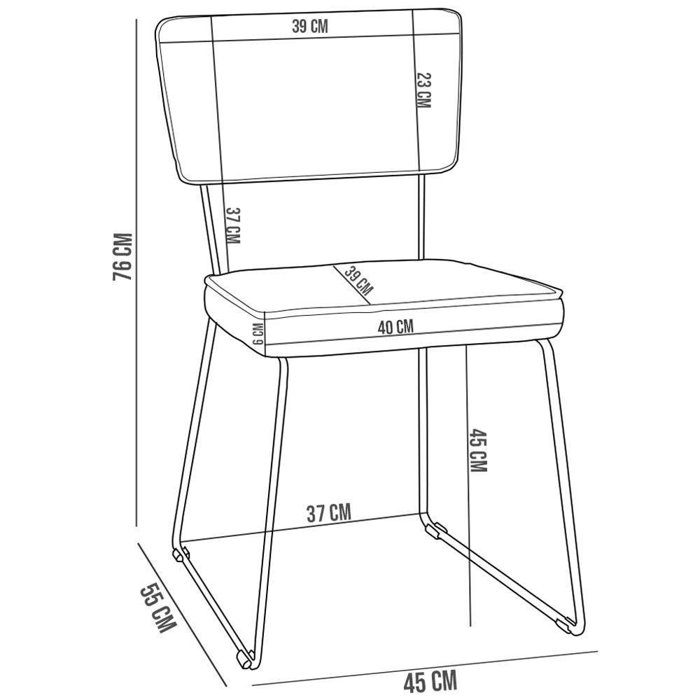 Kit 2 Cadeiras Decorativa Estofada Para Sala De Jantar Allana L02 Couríssimo Casco Fendi - Lyam Decor - 5