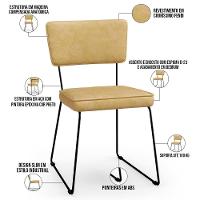 Kit 2 Cadeiras Decorativa Estofada Para Sala De Jantar Allana L02 Couríssimo Casco Fendi - Lyam Decor