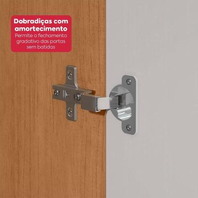 Guarda Roupa Casal Portas de Bater Easy Glow 8 Portas 6 Gavetas Amendoa Clean-Off White