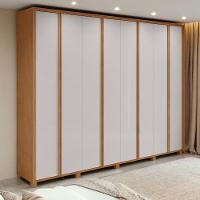 Guarda-roupa Casal 100% Mdf 8 Portas Easy Glow Com Pés Amendoa Clean/off White - 1