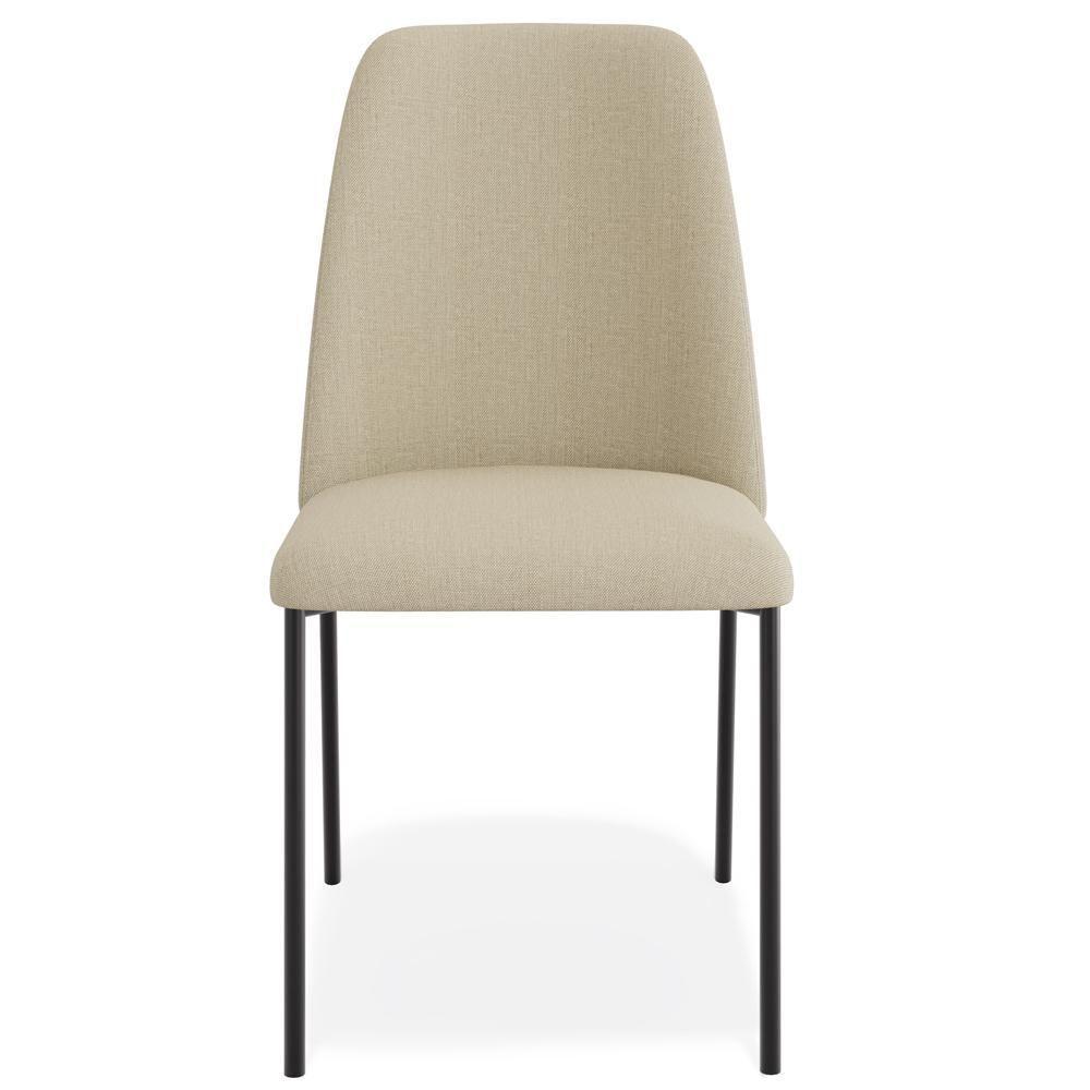 Kit 03 Cadeiras Decorativa Estofada Para Sala De Jantar Bella L02 Linho Bege Escuro - Lyam Decor - 3