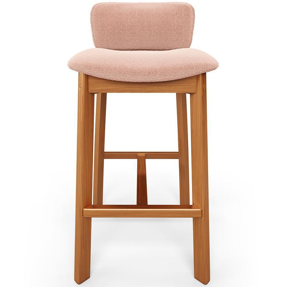 Kit 03 Banquetas Alta Para Cozinha Sala De Jantar Bar Dara L02 Bouclê Rosê - Lyam Decor - 3