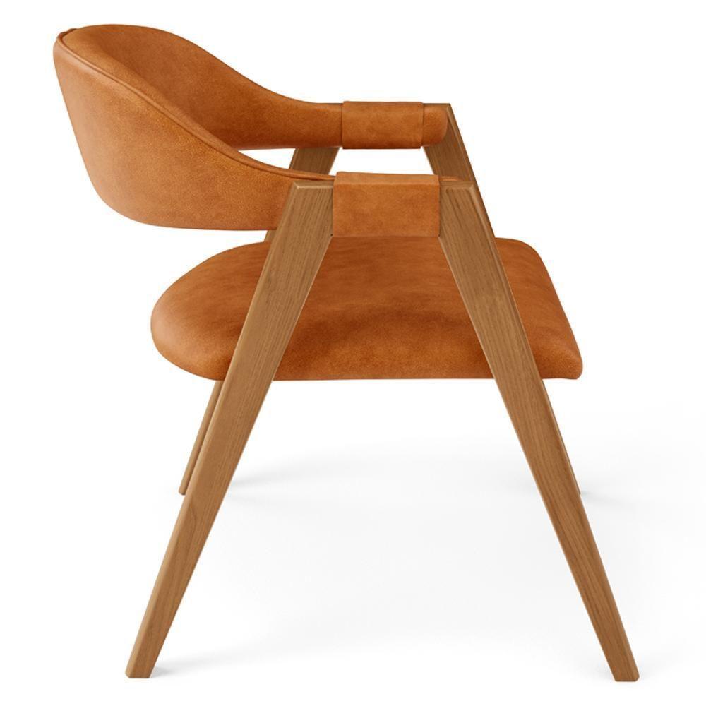 Kit 05 Cadeiras De Jantar E Estar Living Estofada Nadja L02 Couríssimo Canela - Lyam Decor - 8