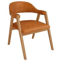 Kit 05 Cadeiras De Jantar E Estar Living Estofada Nadja L02 Couríssimo Canela - Lyam Decor - 6