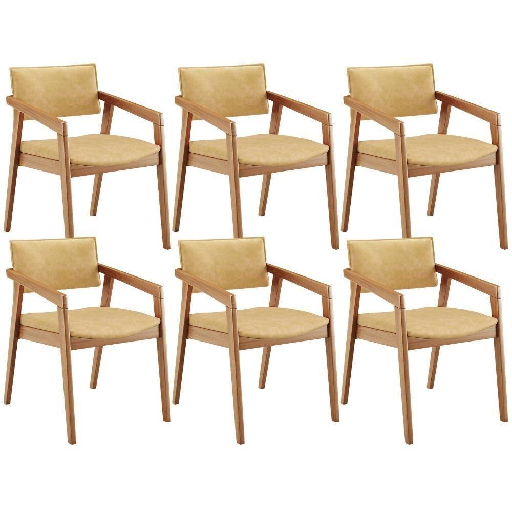 Kit 06 Cadeiras Para Sala De Jantar Estar Living Giorgia L02 Couríssimo Casco Fendi - Lyam Decor - 1