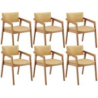 Kit 06 Cadeiras Para Sala De Jantar Estar Living Giorgia L02 Couríssimo Casco Fendi - Lyam Decor - 1