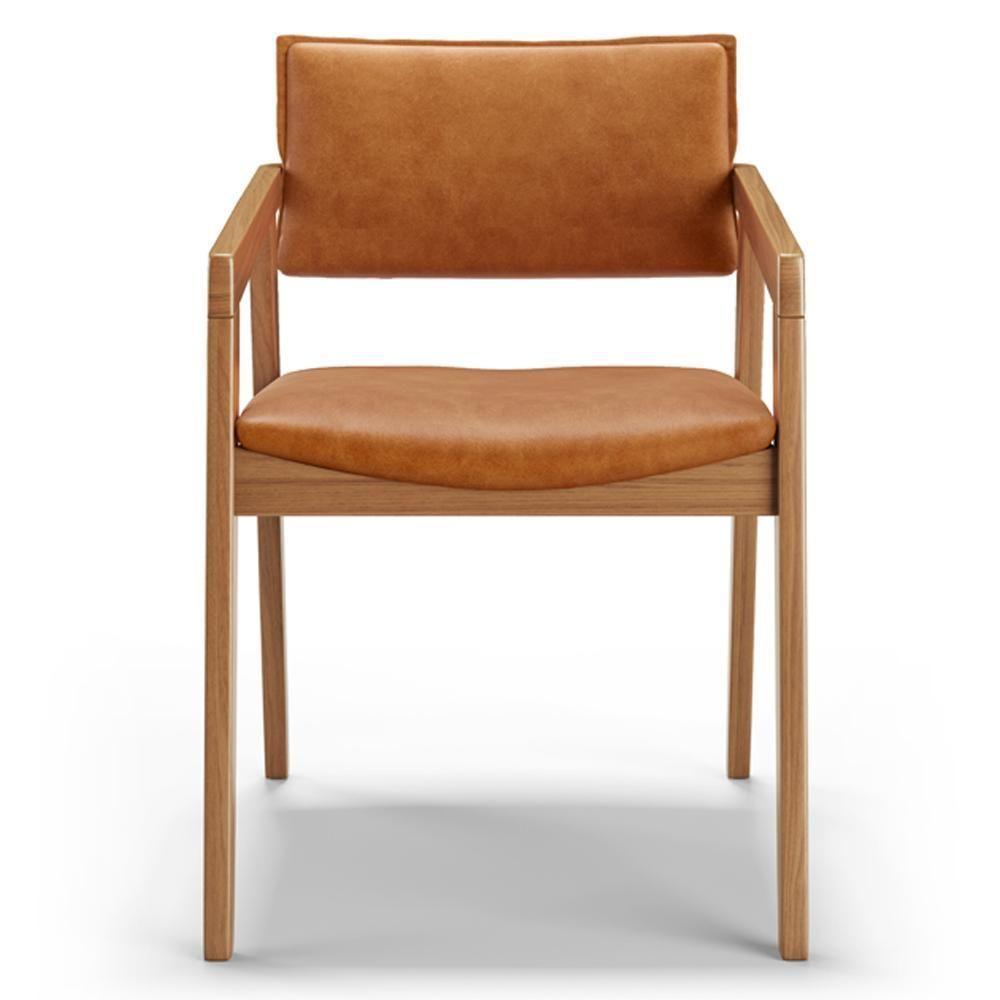 Kit 05 Cadeiras Para Sala De Jantar Estar Living Giorgia L02 Couríssimo Canela - Lyam Decor - 3