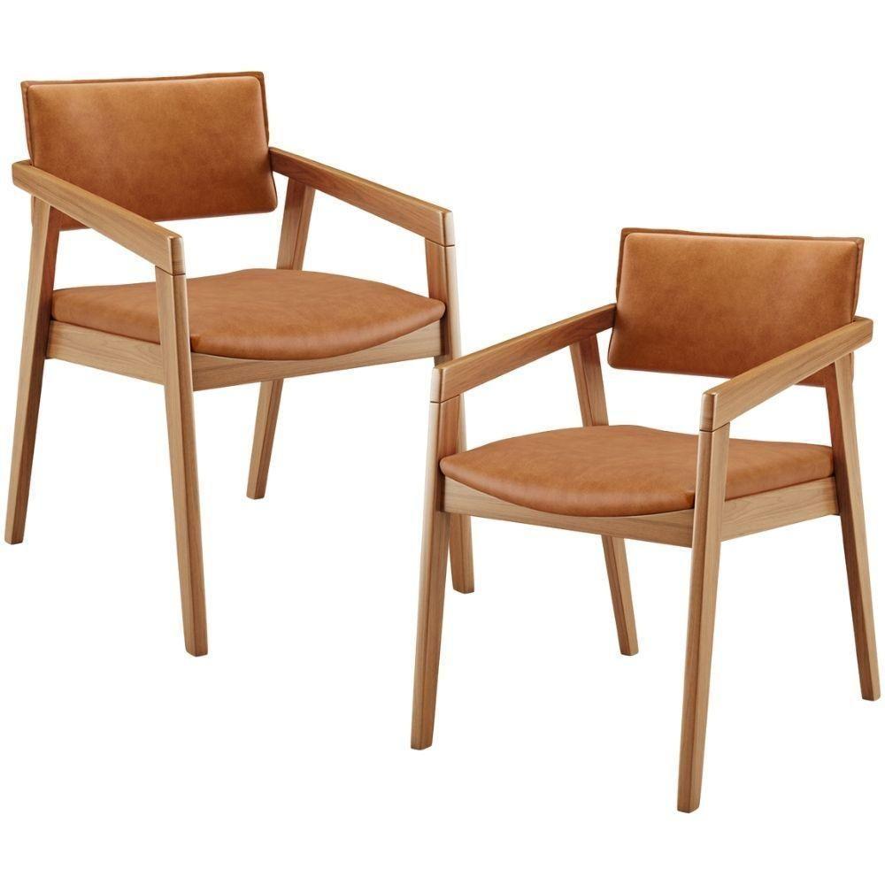 Kit 02 Cadeiras Para Sala De Jantar Estar Living Giorgia L02 Couríssimo Canela - Lyam Decor - 1