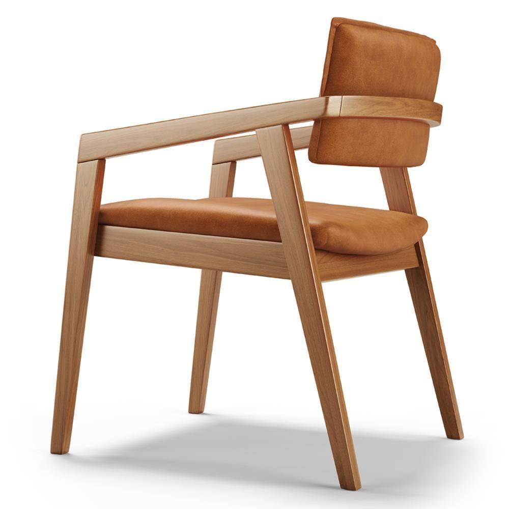 Kit 02 Cadeiras Para Sala De Jantar Estar Living Giorgia L02 Couríssimo Canela - Lyam Decor - 9