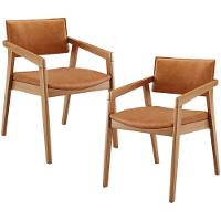 Kit 02 Cadeiras Para Sala De Jantar Estar Living Giorgia L02 Couríssimo Canela - Lyam Decor - 1