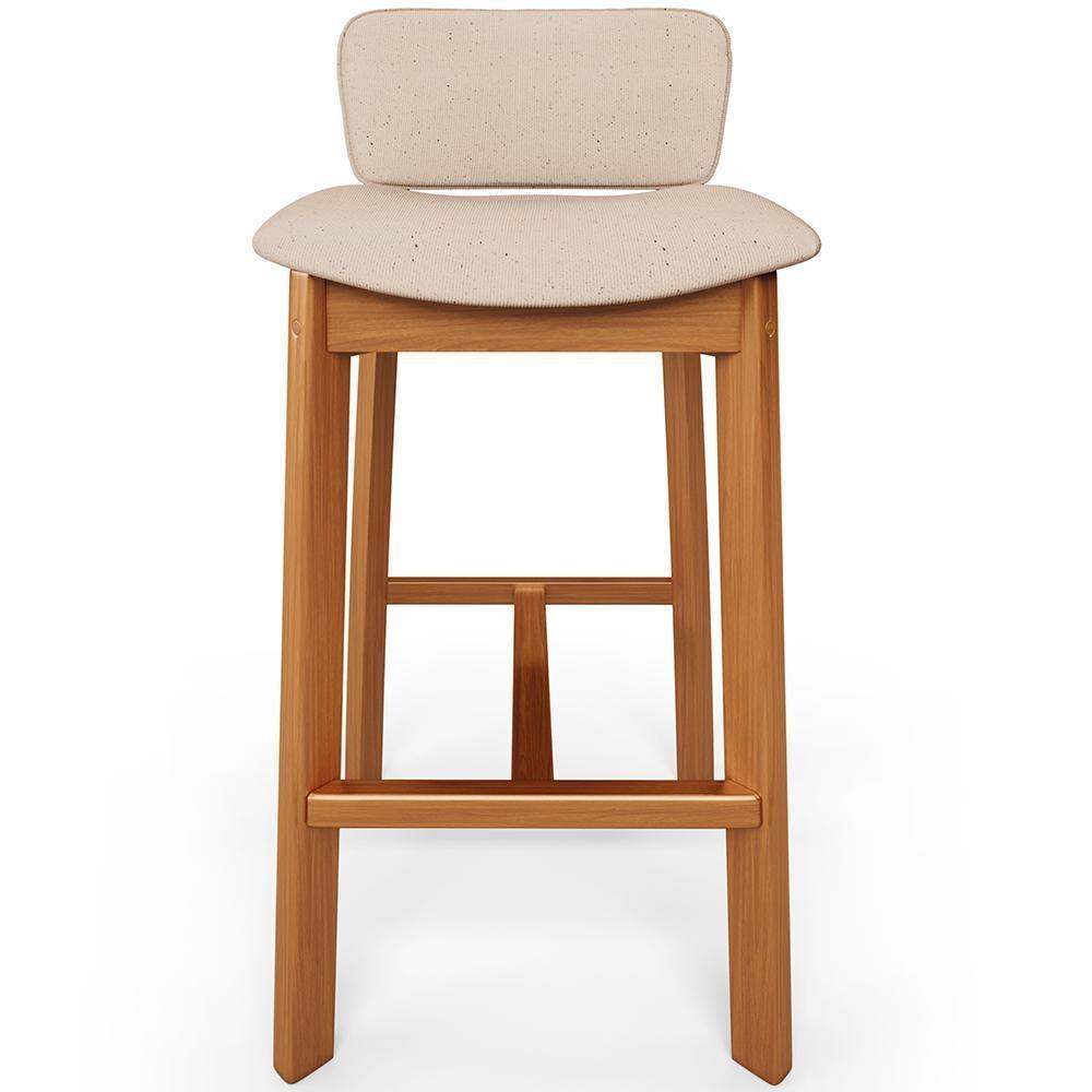 Kit 03 Banquetas Alta Para Cozinha Sala De Jantar Bar Dara L02 Linho Bege - Lyam Decor - 3