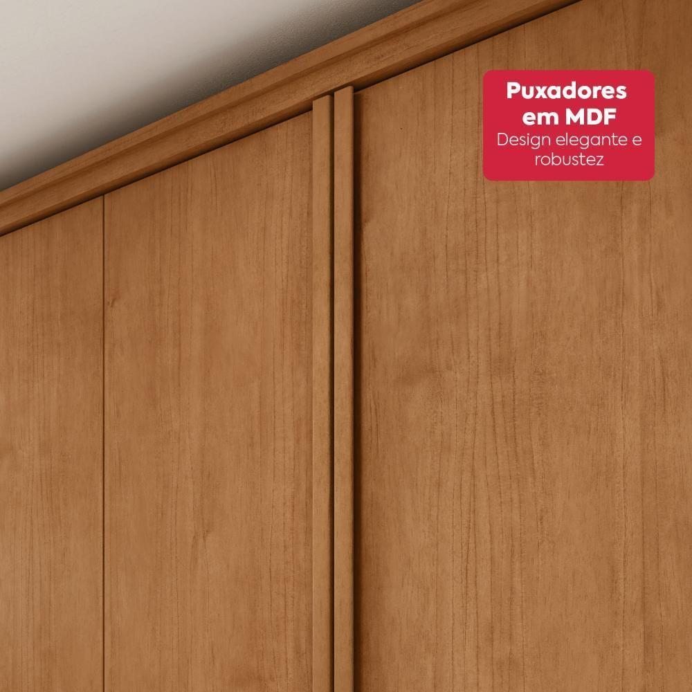 Guarda-roupa Casal 100% Mdf 8 Portas Easy Glow Com Pés Amendoa Clean - 9
