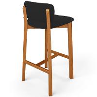 Kit 02 Banquetas Alta Para Cozinha Sala De Jantar Bar Dara L02 Suede Preto - Lyam Decor - 7