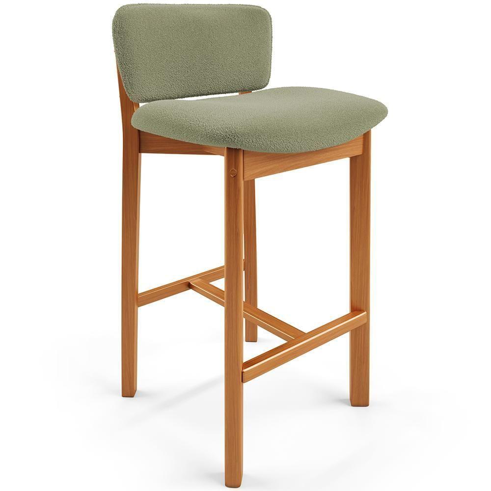 Banqueta Alta Para Cozinha Sala De Jantar Bar Dara L02 Bouclê Oliva - Lyam Decor - 1