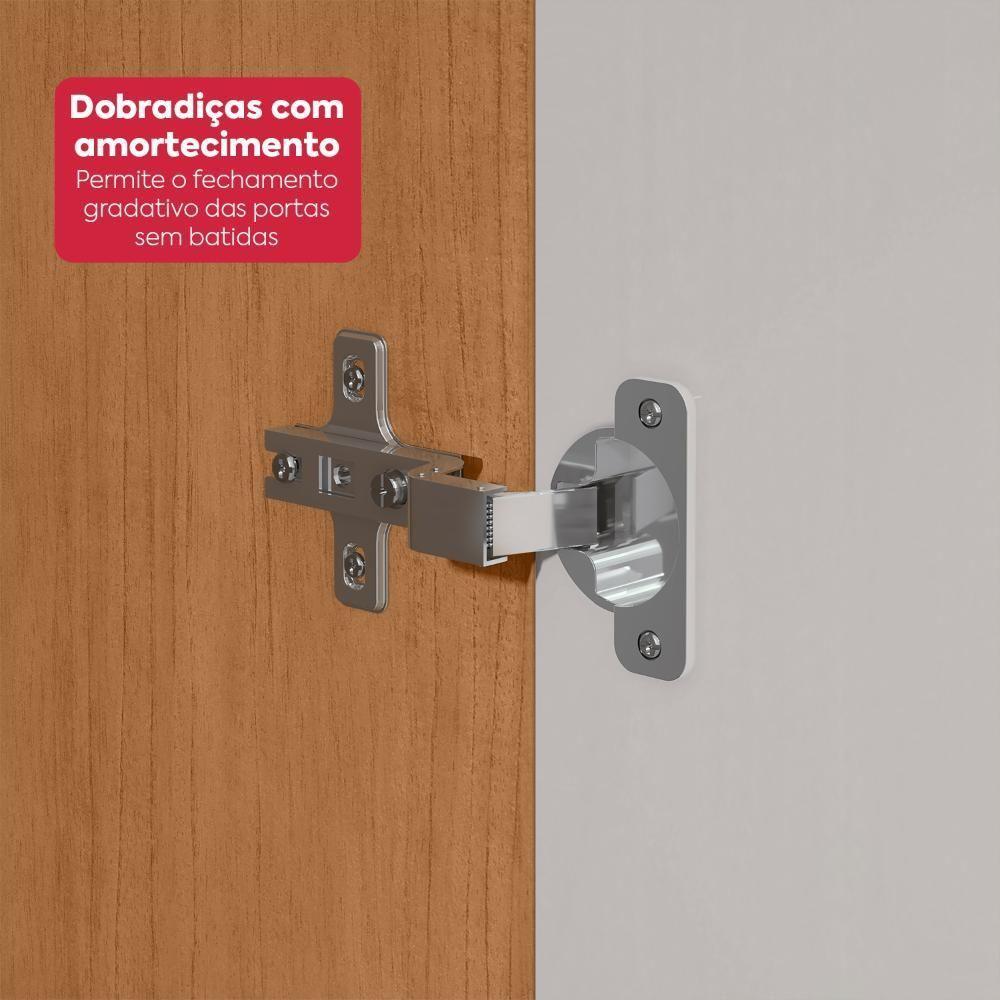 Guarda-roupa Casal 100% Mdf 8 Portas Easy Glow Com Espelhos E Pés Amendoa Clean/off White - 7