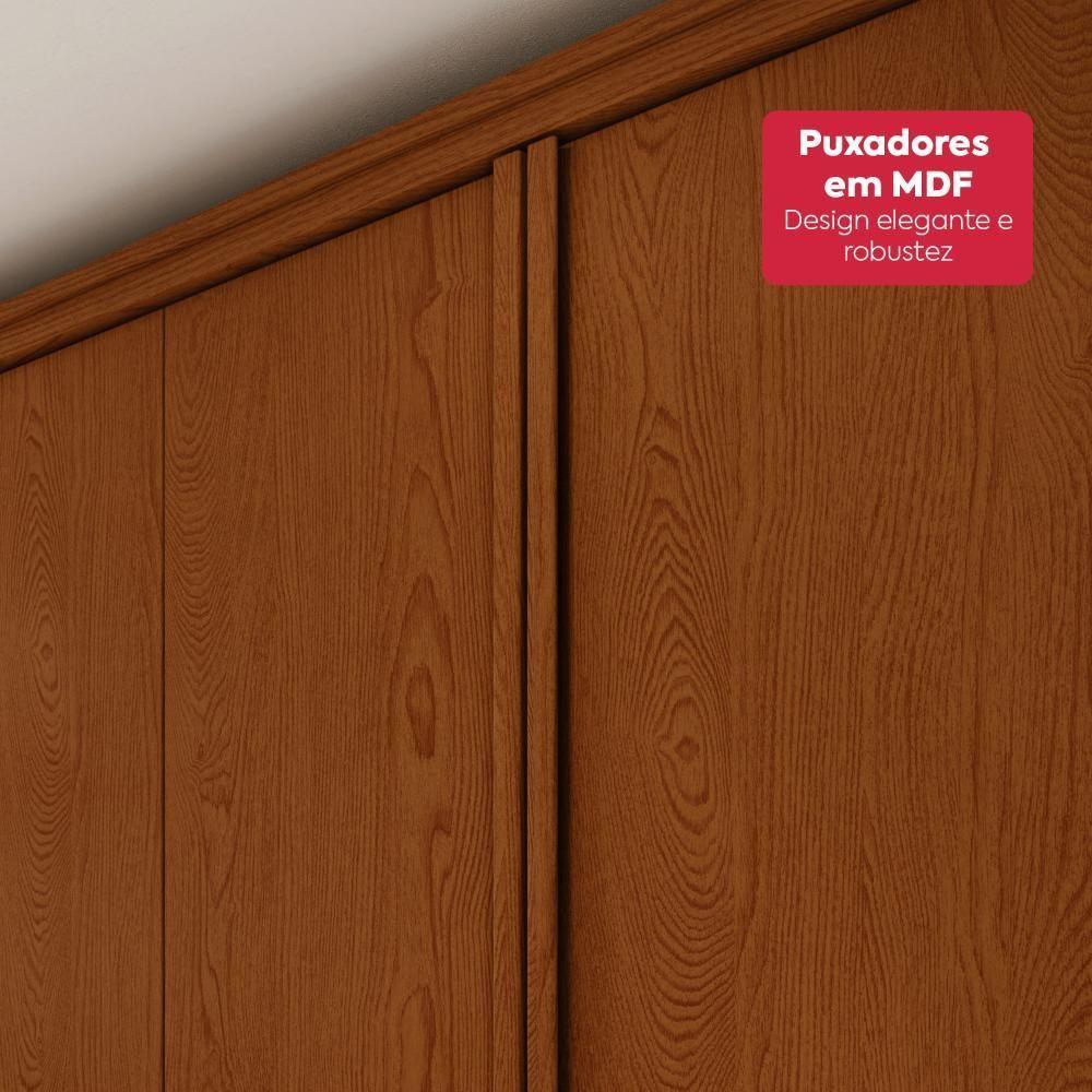 Guarda-roupa Casal 100% Mdf 8 Portas Easy Glow Com Espelhos Frassino - 9