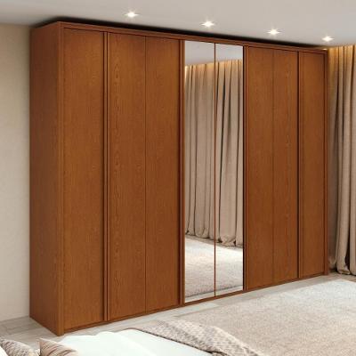 Guarda-roupa Casal 100% Mdf 8 Portas Easy Glow Com Espelhos Frassino
