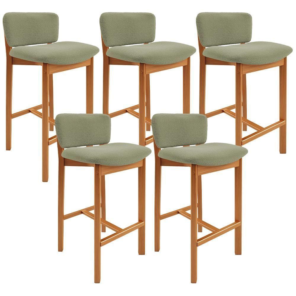 Kit 05 Banquetas Alta Para Cozinha Sala De Jantar Bar Dara L02 Bouclê Oliva - Lyam Decor - 1