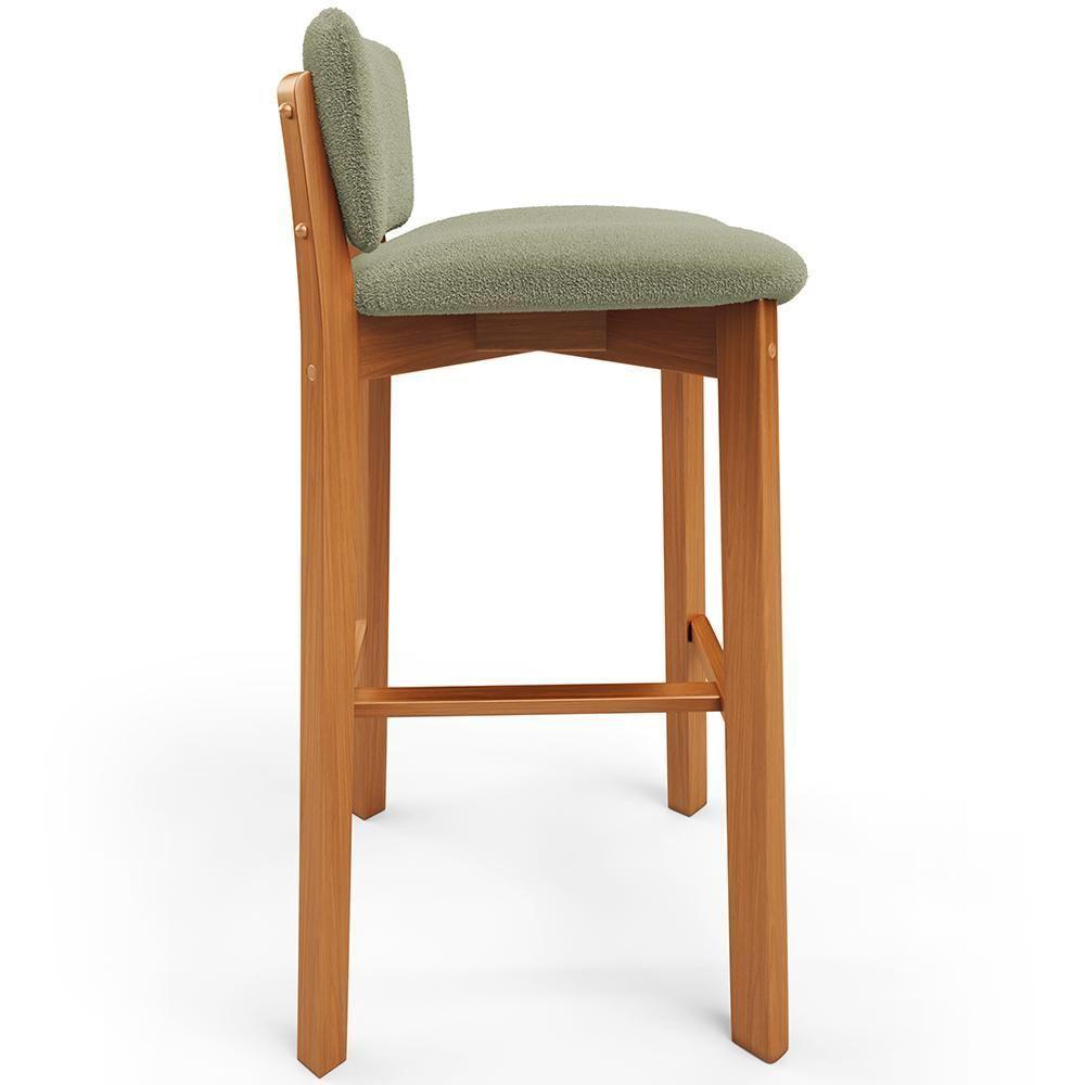 Kit 05 Banquetas Alta Para Cozinha Sala De Jantar Bar Dara L02 Bouclê Oliva - Lyam Decor - 6