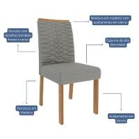 Conjunto 4 Cadeiras Clarice Wood Madeira-linho Grafite - Cimol Móveis Madeira-linho Grafite - 2