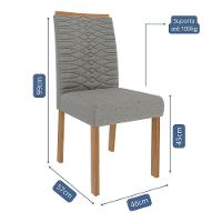 Conjunto 4 Cadeiras Clarice Wood Madeira-linho Grafite - Cimol Móveis Madeira-linho Grafite - 3