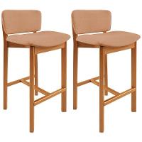 Kit 02 Banquetas Alta Para Cozinha Sala De Jantar Bar Dara L02 Linho Rosê - Lyam Decor - 1