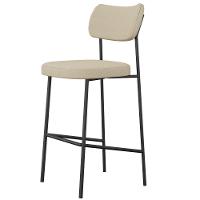 Kit 04 Banquetas Alta Bar Cozinha Sala De Jantar Preto Melina L02 Linho Bege Escuro - Lyam Decor - 7