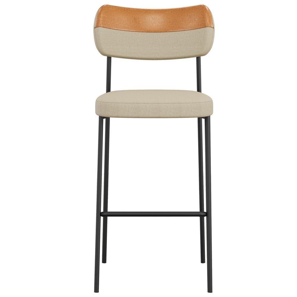 Kit 03 Banquetas Alta Bar Cozinha Sala Jantar Whisky Melina L02 Couríssimo Whisky Linho Bege - Lyam Decor - 3