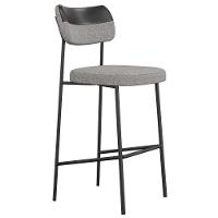 Kit 03 Banquetas Alta Bar Cozinha Sala Jantar Preto Melina L02 Couríssimo Preto Linho Cinza - Lyam Decor - 6