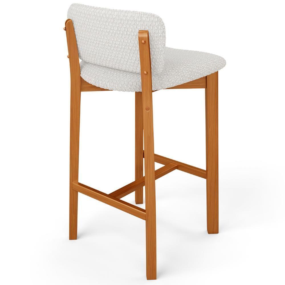 Kit 04 Banquetas Alta Para Cozinha Sala De Jantar Bar Dara L02 Bouclê Cru - Lyam Decor - 8