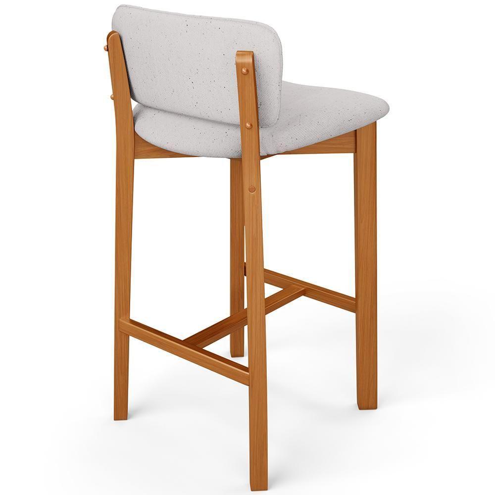 Kit 03 Banquetas Alta Para Cozinha Sala De Jantar Bar Dara L02 Linho Cinza - Lyam Decor - 7