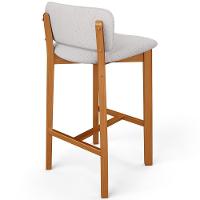 Kit 03 Banquetas Alta Para Cozinha Sala De Jantar Bar Dara L02 Linho Cinza - Lyam Decor - 7