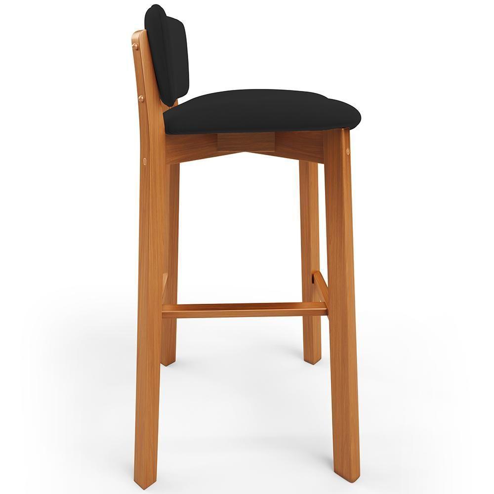 Kit 04 Banquetas Alta Para Cozinha Sala De Jantar Bar Dara L02 Suede Preto - Lyam Decor - 6