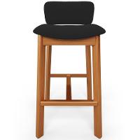 Kit 04 Banquetas Alta Para Cozinha Sala De Jantar Bar Dara L02 Suede Preto - Lyam Decor - 3