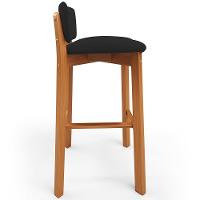 Kit 04 Banquetas Alta Para Cozinha Sala De Jantar Bar Dara L02 Suede Preto - Lyam Decor - 6