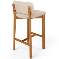 Kit 02 Banquetas Alta Para Cozinha Sala De Jantar Bar Dara L02 Linho Bege - Lyam Decor - 7