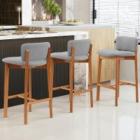 Banqueta Alta Para Cozinha Sala De Jantar Bar Dara L02 Bouclê Cinza - Lyam Decor - 2