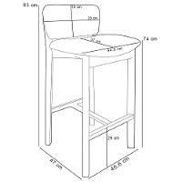 Banqueta Alta Para Cozinha Sala De Jantar Bar Dara L02 Bouclê Cinza - Lyam Decor - 5