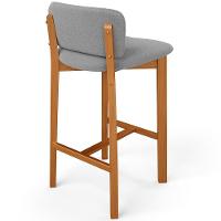 Banqueta Alta Para Cozinha Sala De Jantar Bar Dara L02 Bouclê Cinza - Lyam Decor - 7