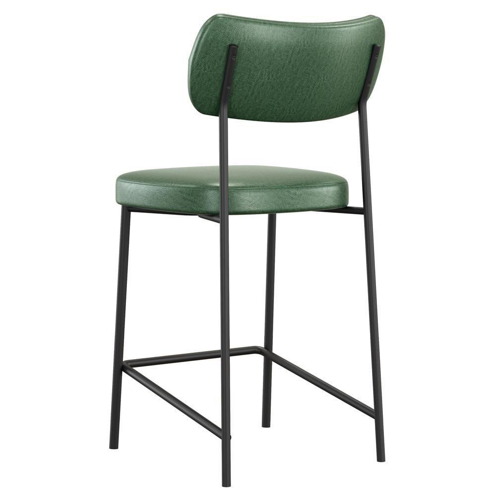 Kit 06 Banquetas Baixa Bar Cozinha Sala De Jantar Preto Melina L02 Couríssimo Verde - Lyam Decor - 8